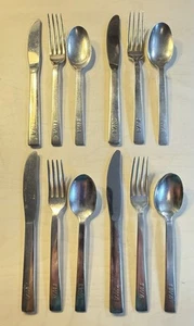 4 SETS Of Vintage TWA, TRANS WORLD AIRLINES Silver plate 3 Piece Dinnerware Nice - Picture 1 of 7