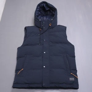 Superdry Vest Mens XL Blue Puffer Everest Explorer Sleeveless Hooded Jacket - Picture 1 of 10