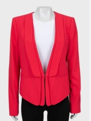 Blazer BCBG Maxazria Talla Grande Blazer Recortado Color: Rojo Foto 1 de 4
