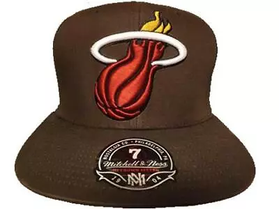 Miami Heat Mens Sizes 7 1/8-1/4-3/8-1/2-5/8 BROWN Camo Mitchell & Ness Hat $32 - Image 1 of 4