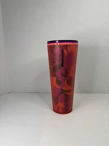 STARBUCKS 2022 Red Floral Soft Touch Cold Cup Venti Tumbler 011129767 No Straw - Picture 1 of 7