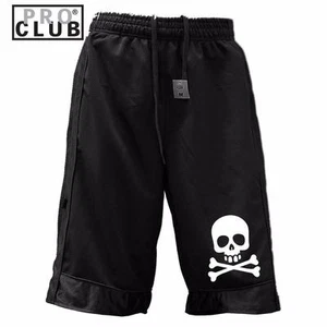 NEW MEN'S PROCLUB PRINTED SKULL FUNNY HEAVY WEIGHT BASKETBALL MESH SHORTS PANTS - Picture 1 of 12