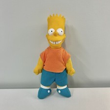 Vintage 1990 Bart Simpson 9" Plush Doll Vinyl The Simpsons Orange Shirt Groening