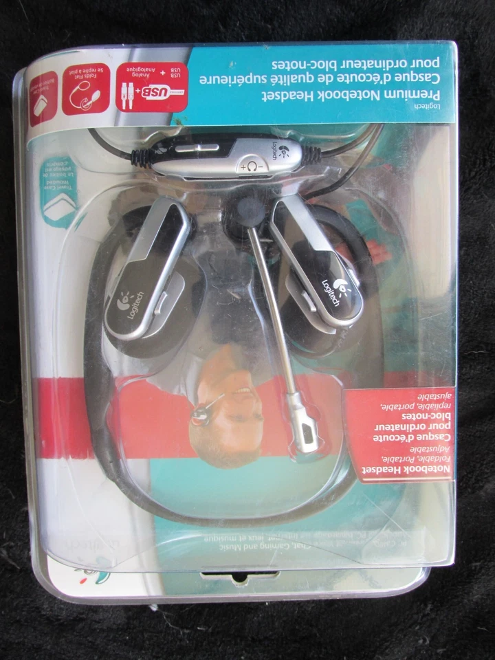 Logitech Premium Notebook Silver/Black Neckband Headset - Image 1 of 1