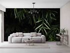 Fond d'écran mural amovible feuille de plante 3D bambou branche verte1
