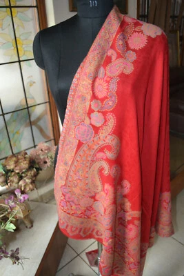 Mantón Jamavar de diseñador ~ 100 % cachemir pashmina ~ Paisley Jamawar ~ 16 elección de diseño Foto 1 de 4