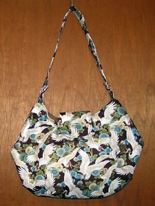 NEW Womens Shoulder Bag Purse Cranes & Floral Design - Picture 1 of 5