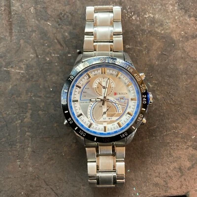 Relógio de pulso masculino Curren face grande 30M resistente à água M:8149 submostradores falsos - Imagem 1 de 4