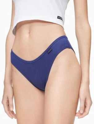 NWT Calvin Klein Women's (SMALL) RIBBED BIKINI SOFT GRAPE QD3885-501 - Image 1 of 4