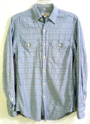 Camisa J.Crew Wallace & Barnes Ligera Bordada Azul Cambray Abotonada Foto 1 de 4