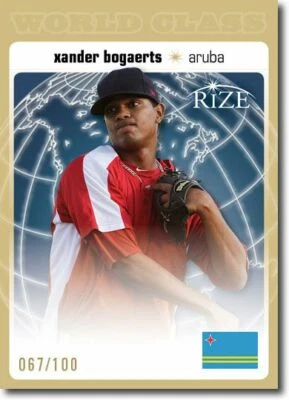XANDER BOGAERTS 2012 Rize Rookie Oro Paragon Clase Mundial RC #/100 Foto 1 de 2