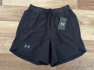 NEW WITH TAGS Mens Under Armour Athletic Jogging Gym Shorts HeatGear Black Small