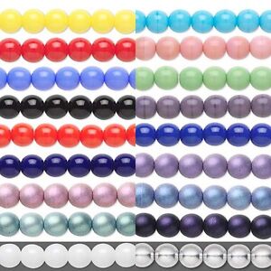 20 Round Czech Glass Loose Druk Beads In Many Opaque Colors & Sizes Small - Big