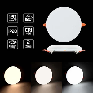 Adjustable Cut-Out LED Recessed Panel light Ceiling Downlight Frameless Rimless - Picture 1 of 12