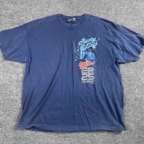 VTG Rusty Wallace Elvis Presley T Shirt Mens XL Blue Back Hit Rock Racing NASCAR Cover