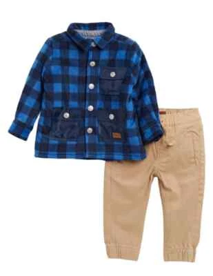 全新带标签 7 For All Mankind 男孩抓绒夹克和慢跑裤 2 件套 3 3T — 第 1/4 张图片