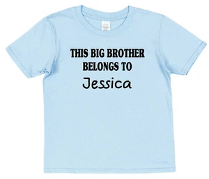 Personalised This Big Brother Belongs T-Shirt Any Names All Colours Adults Kids - Picture 1 of 23
