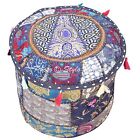 18 in Vintage Patchwork Ottomans Foot Stool Boho Ethnic Pouf Cover Home Decor
