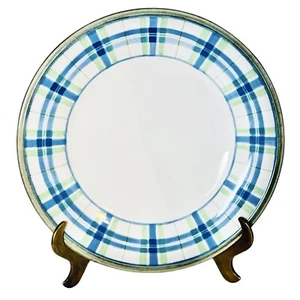 Lenox SOUTHERN GATHERINGS Steinzeug blau grün kariert 9 3/8" Akzent Salatteller - Bild 1 von 6