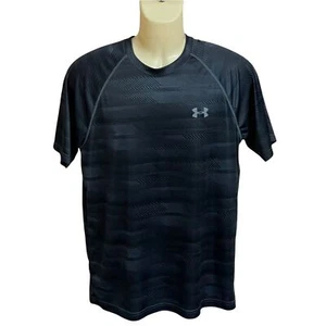 Under Armour Black Printed Heatgear Short Sleeve Shirt Size M - Imagen 1 de 10