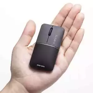 Silent wireless blue LED mouse SLIMO (rechargeable Type-C black) MA-WCBS310BK JP - Picture 1 of 10