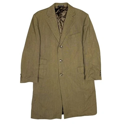 H. Huntsman & Sons 11 Savile Row Wool Cashmere Coat Twill Overcoat Italy 46R - Image 1 of 4