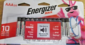 NEW 20 PACK ENERGIZER MAX AAA BATTERIES 10 YEAR SHELF EXP DEC 2032 FREE SHIPPING - Picture 1 of 3
