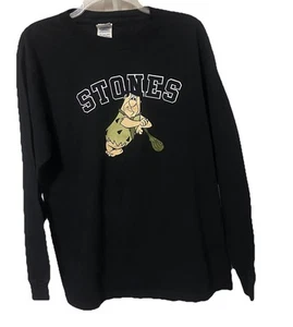Fred Flintstone Men's Medium Black Delta Pullover 100% Cotton Sweatshirt-00302 - Picture 1 of 8
