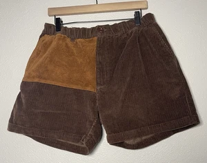 Chubbies Corduroy Shorts Suede Patch Brown Mens XL Made in USA Cotton - Picture 1 of 7