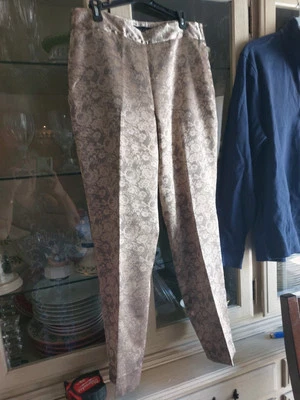 Pantalones Talbots Pantalones Mujer Talla 4P Dorado Patrón Floral Forrados Foto 1 de 4