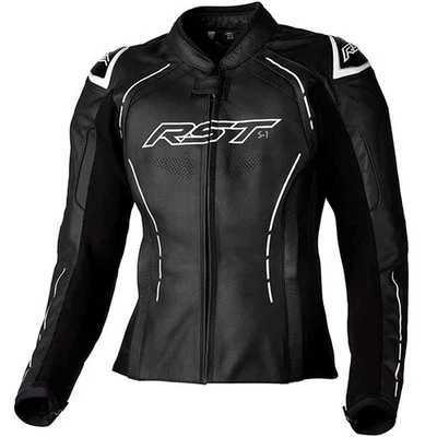 RST Ladies womens Sport S1 CE Leather Jacket Motorbike Motorcycle Black White