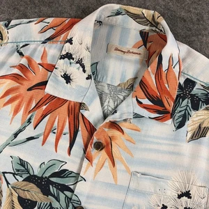 Tommy Bahama Herren Seide Hawaii Hemd Blumenmuster Blau Größe L - Bild 1 von 13