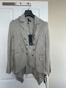 tricot chic double breasted linen tailored blazer Made in Italy, Italian 44 UK L - Picture 1 of 5