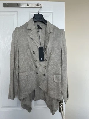tricot chic double breasted linen tailored blazer Made in Italy, Italian 44 UK L - Image 1 of 4