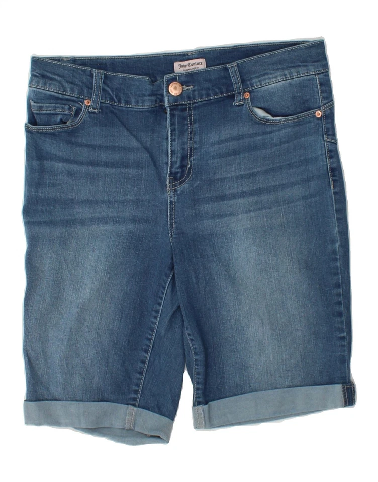 JUICY COUTURE Womens High Waist Denim Shorts US 10 Large W30 Blue Cotton BY10 - Image 1 of 3