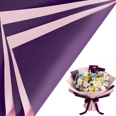 20 Hojas Papel de Envolver Flores, Papel Ramo Floral Reversible Impermeable, Dee Foto 1 de 4