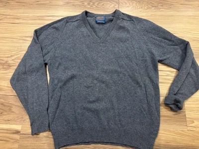 Men's Pendleton Pure Virgin Wool V Neck Light Blue Sweater Size Large - Image 1 of 4