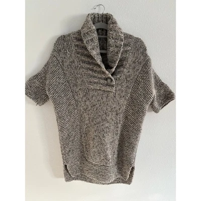 Suéter de Lana Theory Para Mujer Pequeño Gris Manga Corta Grueso Cachemira Y2K Preppy Foto 1 de 4