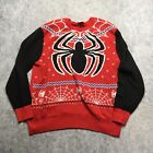 Marvel Spiderman Ugly Sweater Mens 2XL Red Spider Knit Pullover Superhero No Way