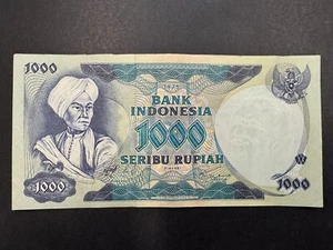 Billete vintage Indonesia 1000 rupias 1975 - Imagen 1 de 2