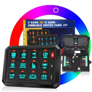 12 Gang RGB APP Switch Panel LED Light Bar Control Circuit Panel Marine Auto 12V - Picture 1 of 12