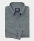 Savile Row Company Men's Classic Fit Navy Long Sleeve Chambray Oxford Shirt