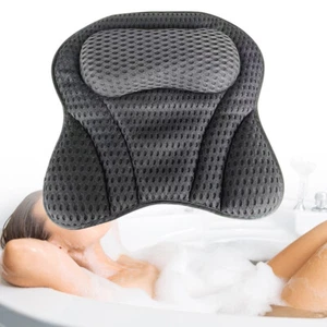 Bath Pillow Luxury Waterproof Home Spa Non-Slip Comfort 3D Mesh Bathtub Pillow - Picture 1 of 9