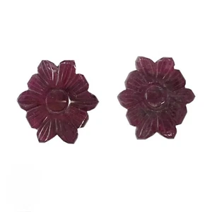 2 Pieces 20.60 carats Unheated Untreated Natural Ruby Carving - Picture 1 of 2