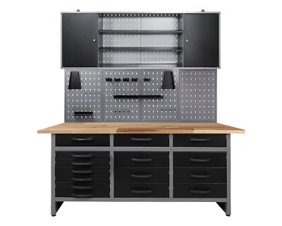 Ondis24 Werkstatt Set Konny 160 cm Werkbank Werkstattschrank Metall Lochwand  - Bild 1 von 4