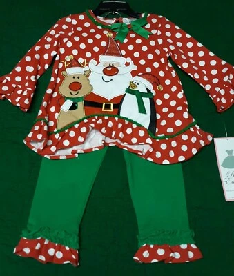 Новый с Ярлыками девочек редкие издания рождественский наряд размер 6 месяцев - Санта, Рудольф, пингвин - Изображение 1 из 3