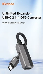 Mcdodo 2 in 1 60W USB C 3.0 Adapter USB C To USB + Type-C Fast Power OTG Convert - Picture 1 of 15