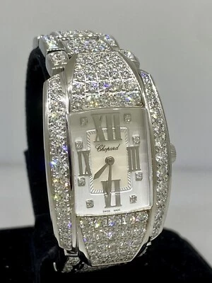 Reloj pulsera Chopard La Strada oro blanco 18k pavé diamantes damas 419394 nuevo Foto 1 de 4