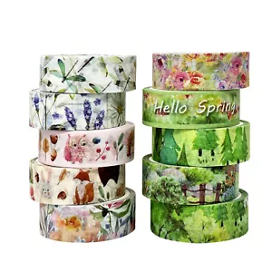 Wrapables Decorative Washi Tape for Scrapbooking (10 Rolls), Hello Spring - Picture 1 of 6