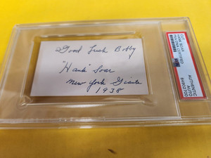 HANK SOAR SIGNED CUT PSA DNA CERTIFIED NEW YORK GIANTS PACKERS MLB UMPIRE